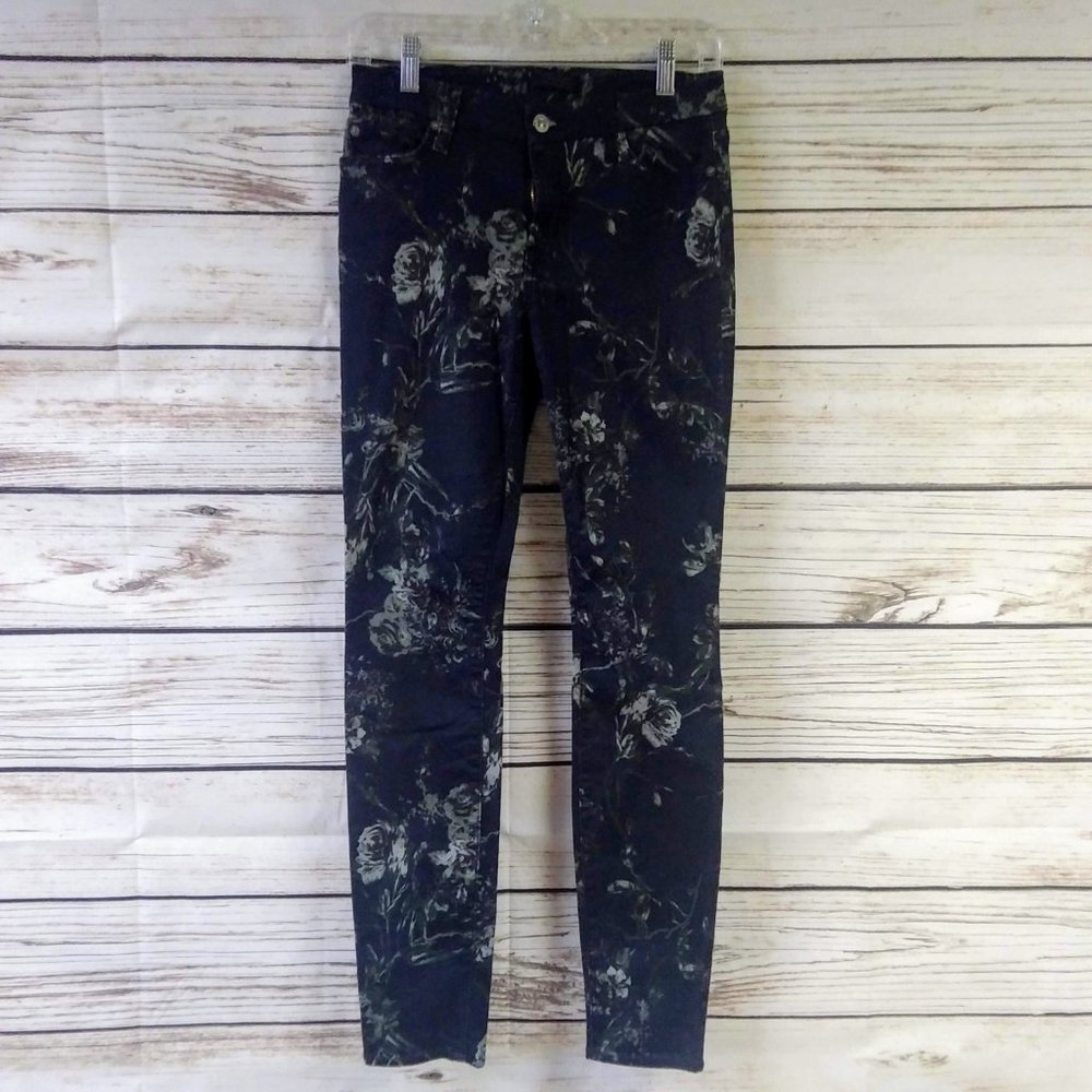 7 For All Mankind Floral Print Skinny Jean Size 27